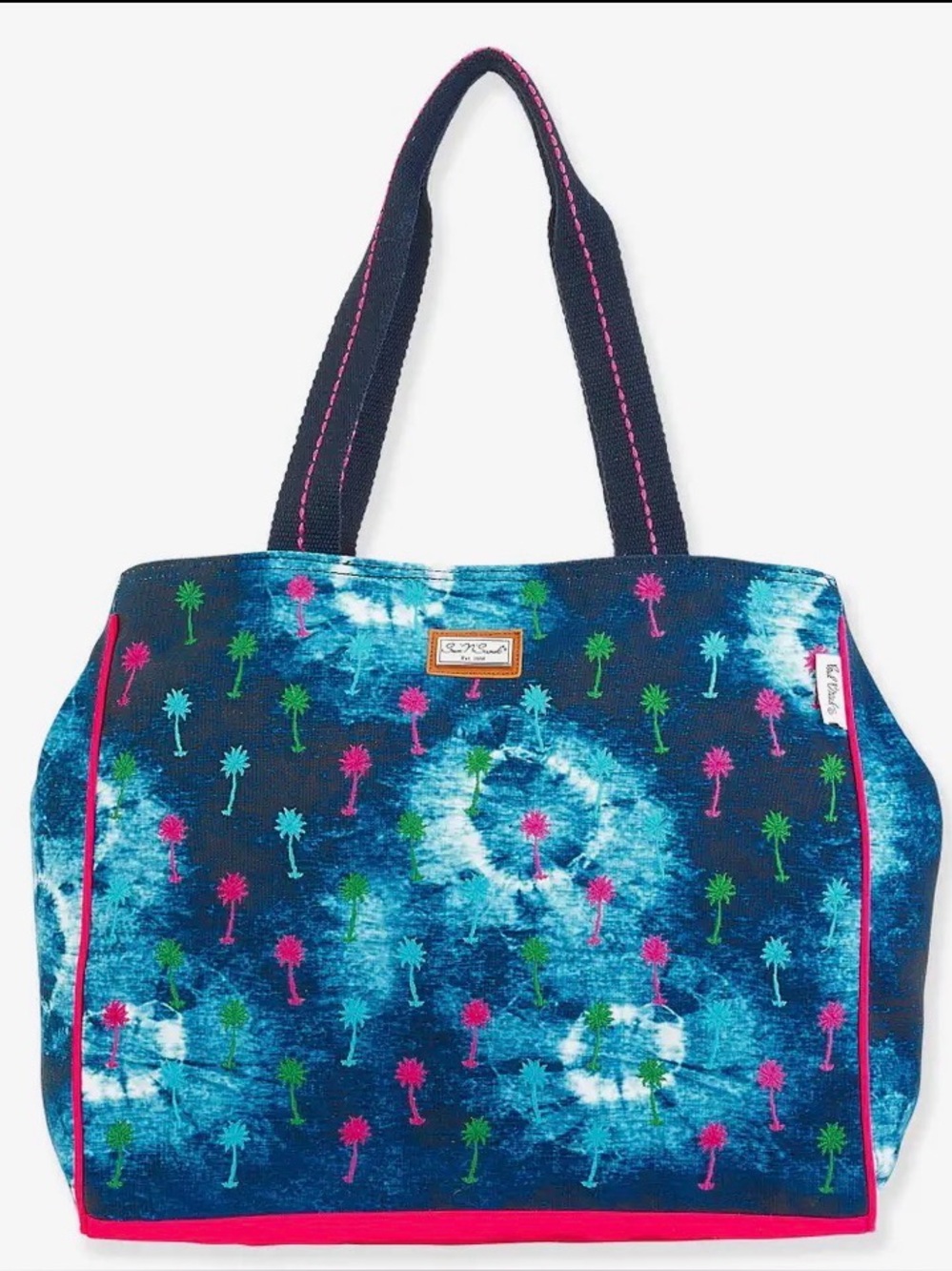 NWT EMBROIDERED PALM TREES BEACH BAG $55.50